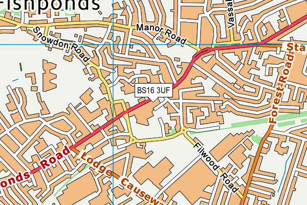 BS16 3UF map - OS VectorMap District (Ordnance Survey)