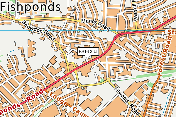 BS16 3UJ map - OS VectorMap District (Ordnance Survey)