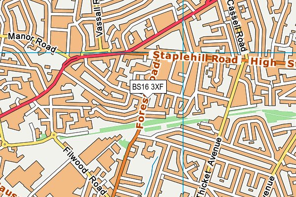 BS16 3XF map - OS VectorMap District (Ordnance Survey)