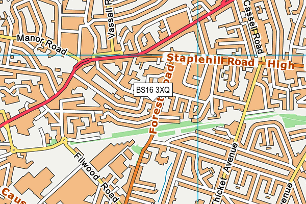 BS16 3XQ map - OS VectorMap District (Ordnance Survey)