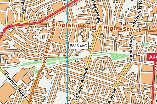 BS16 4AG map - OS VectorMap District (Ordnance Survey)