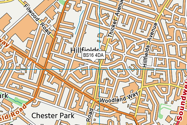 BS16 4DA map - OS VectorMap District (Ordnance Survey)