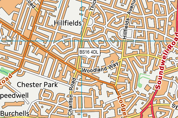 BS16 4DL map - OS VectorMap District (Ordnance Survey)