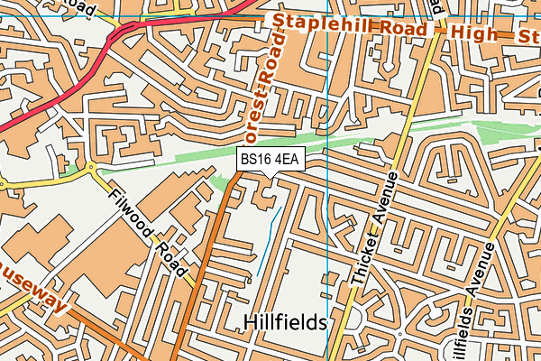 BS16 4EA map - OS VectorMap District (Ordnance Survey)