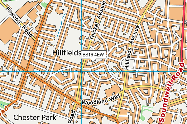 BS16 4EW map - OS VectorMap District (Ordnance Survey)