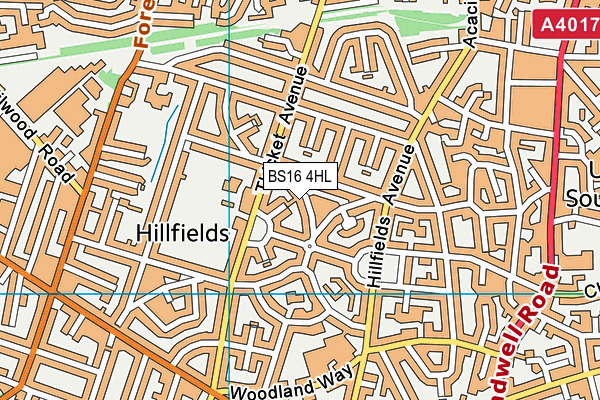 BS16 4HL map - OS VectorMap District (Ordnance Survey)