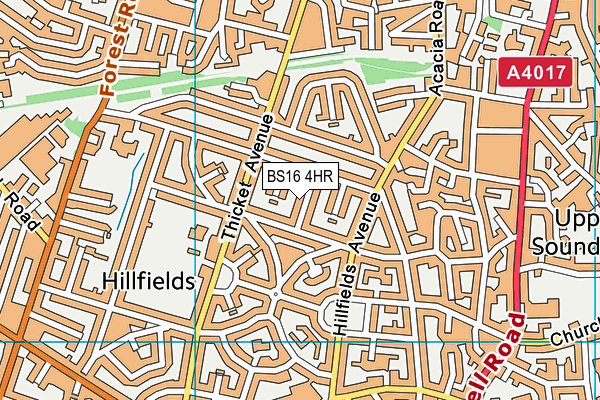 BS16 4HR map - OS VectorMap District (Ordnance Survey)