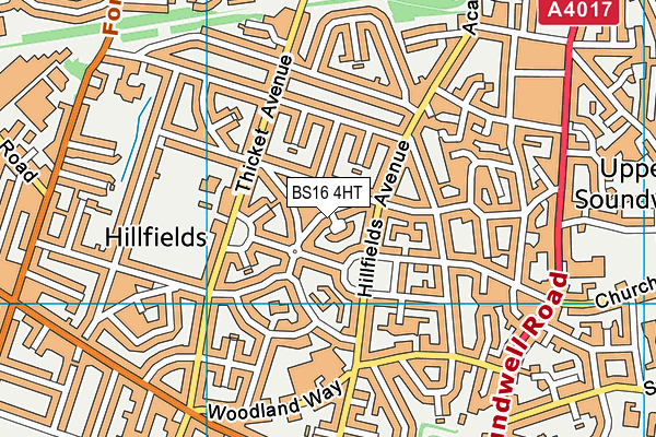 BS16 4HT map - OS VectorMap District (Ordnance Survey)