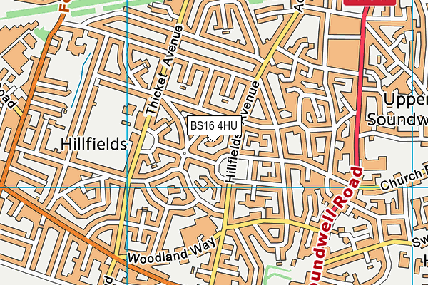 BS16 4HU map - OS VectorMap District (Ordnance Survey)
