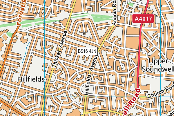 BS16 4JN map - OS VectorMap District (Ordnance Survey)