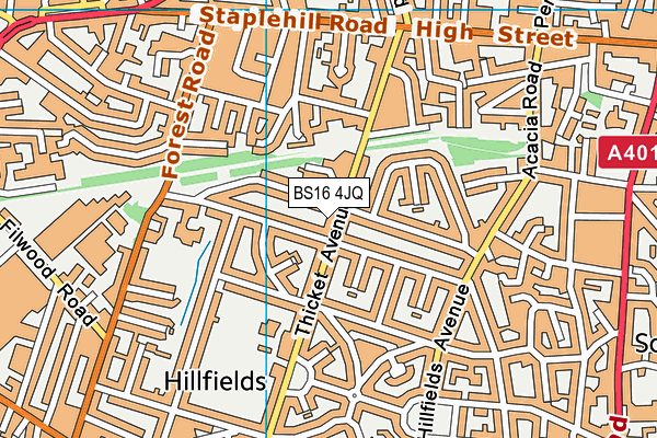 BS16 4JQ map - OS VectorMap District (Ordnance Survey)