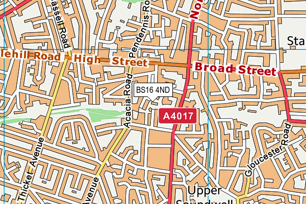 BS16 4ND map - OS VectorMap District (Ordnance Survey)