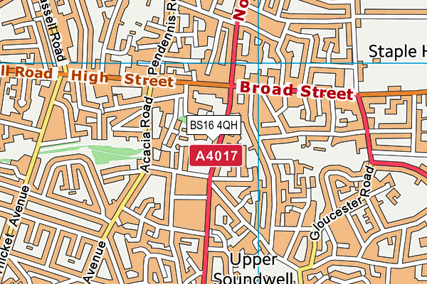 BS16 4QH map - OS VectorMap District (Ordnance Survey)