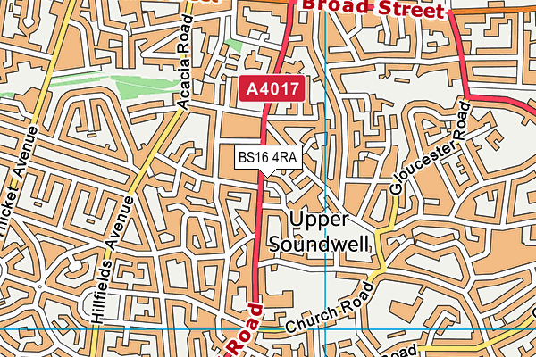BS16 4RA map - OS VectorMap District (Ordnance Survey)