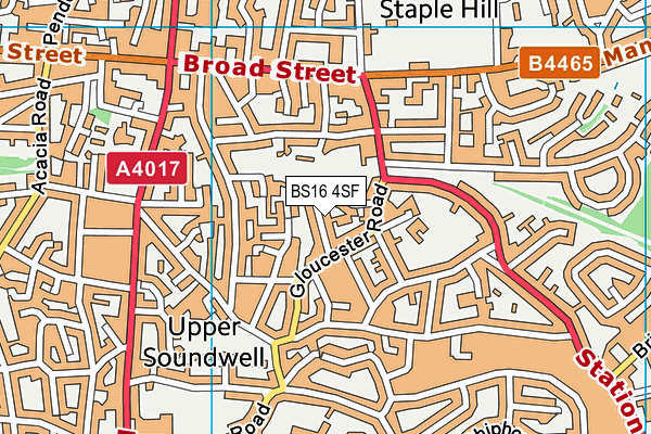 BS16 4SF map - OS VectorMap District (Ordnance Survey)