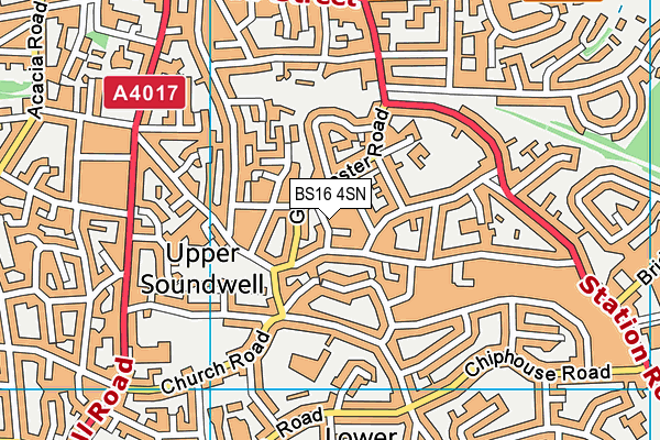 BS16 4SN map - OS VectorMap District (Ordnance Survey)