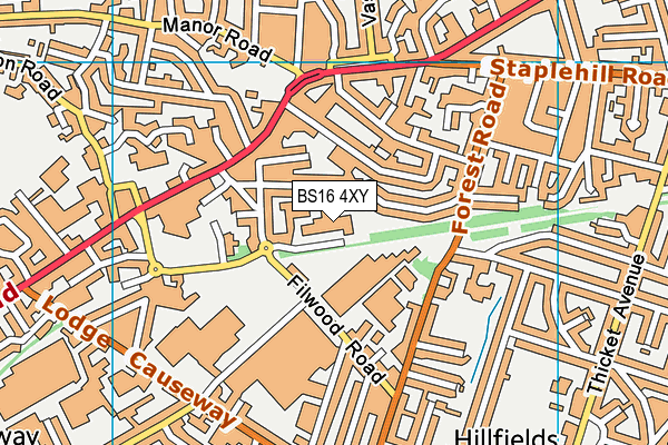 BS16 4XY map - OS VectorMap District (Ordnance Survey)