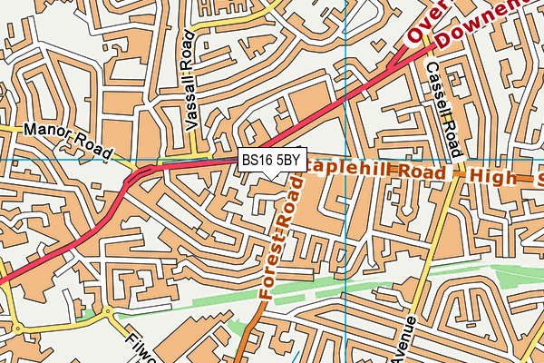 BS16 5BY map - OS VectorMap District (Ordnance Survey)