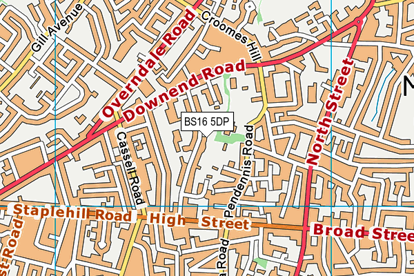 BS16 5DP map - OS VectorMap District (Ordnance Survey)