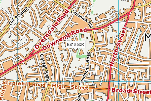 BS16 5DR map - OS VectorMap District (Ordnance Survey)