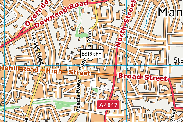 BS16 5FH map - OS VectorMap District (Ordnance Survey)