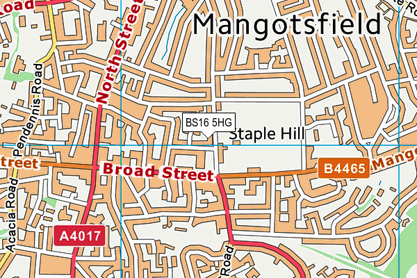 BS16 5HG map - OS VectorMap District (Ordnance Survey)