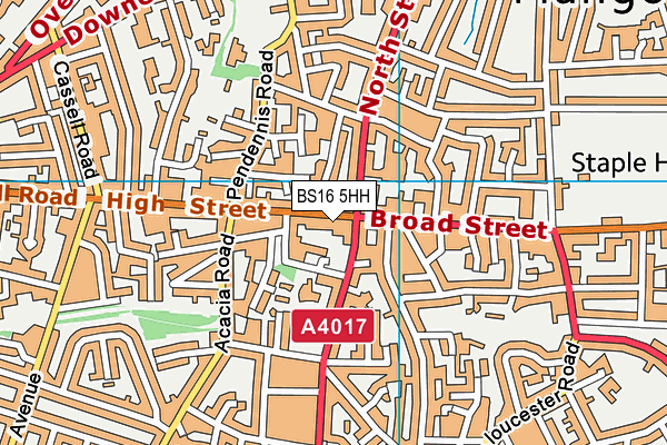 BS16 5HH map - OS VectorMap District (Ordnance Survey)