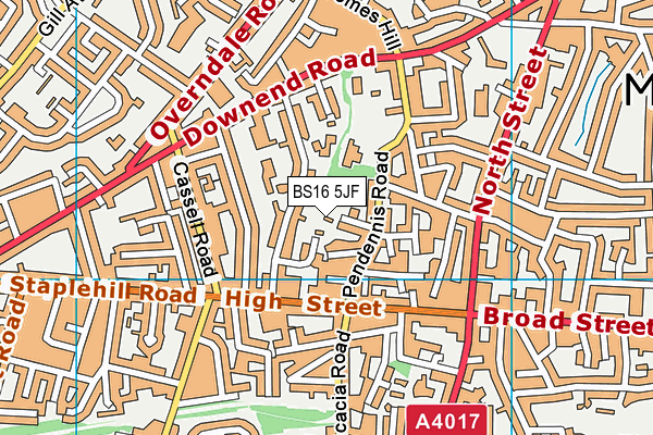 BS16 5JF map - OS VectorMap District (Ordnance Survey)