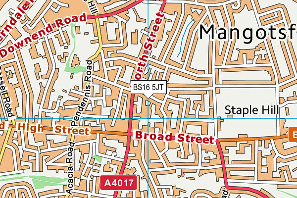 BS16 5JT map - OS VectorMap District (Ordnance Survey)