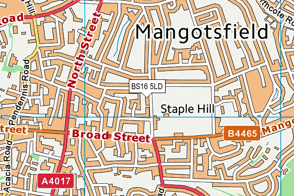 BS16 5LD map - OS VectorMap District (Ordnance Survey)
