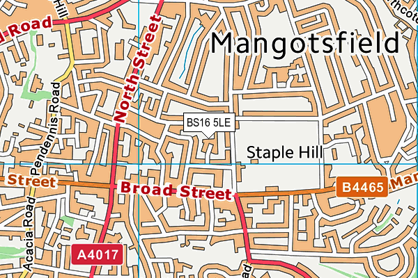 BS16 5LE map - OS VectorMap District (Ordnance Survey)