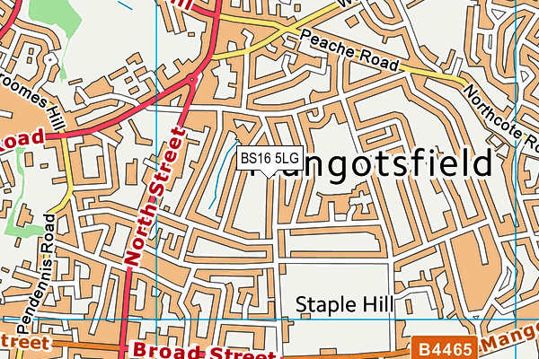 BS16 5LG map - OS VectorMap District (Ordnance Survey)