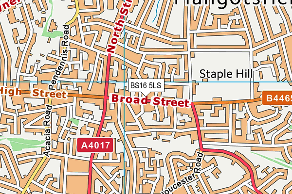 BS16 5LS map - OS VectorMap District (Ordnance Survey)