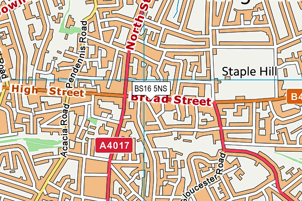 Snap Fitness (Bristol Staple Hill) map (BS16 5NS) - OS VectorMap District (Ordnance Survey)
