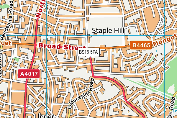 BS16 5PA map - OS VectorMap District (Ordnance Survey)