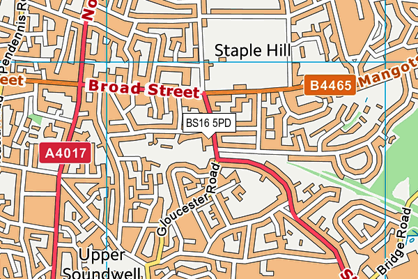 BS16 5PD map - OS VectorMap District (Ordnance Survey)