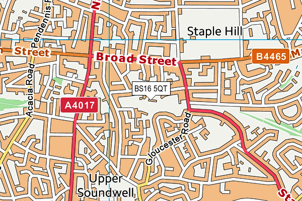 BS16 5QT map - OS VectorMap District (Ordnance Survey)