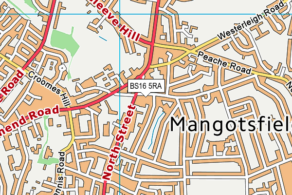 BS16 5RA map - OS VectorMap District (Ordnance Survey)