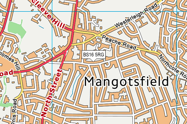 BS16 5RG map - OS VectorMap District (Ordnance Survey)