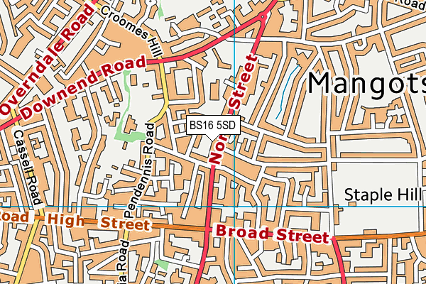 BS16 5SD map - OS VectorMap District (Ordnance Survey)