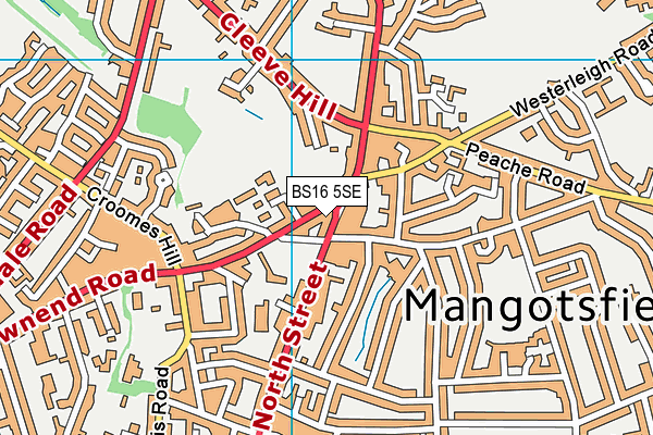 BS16 5SE map - OS VectorMap District (Ordnance Survey)