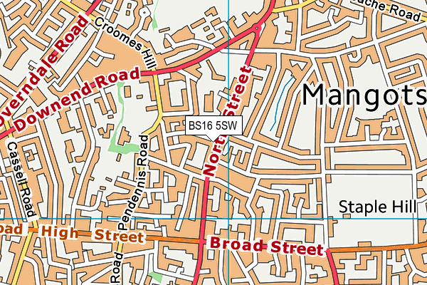 BS16 5SW map - OS VectorMap District (Ordnance Survey)