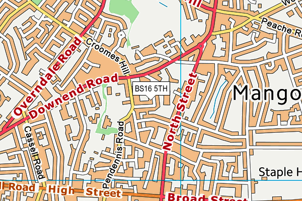 BS16 5TH map - OS VectorMap District (Ordnance Survey)