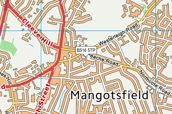 BS16 5TP map - OS VectorMap District (Ordnance Survey)