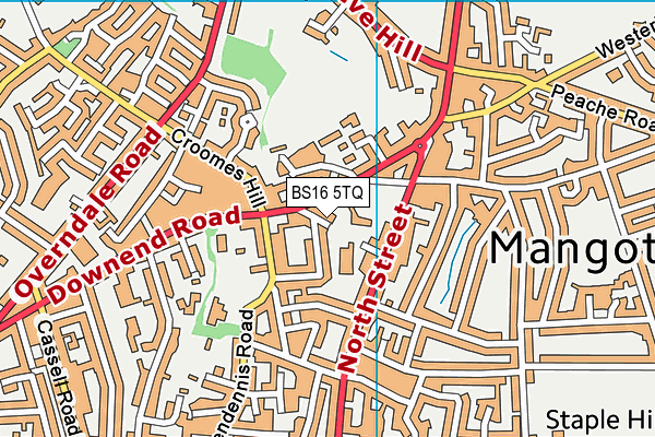 BS16 5TQ map - OS VectorMap District (Ordnance Survey)
