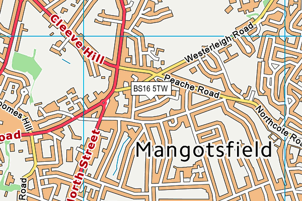 BS16 5TW map - OS VectorMap District (Ordnance Survey)