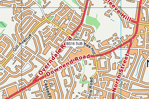 BS16 5UB map - OS VectorMap District (Ordnance Survey)