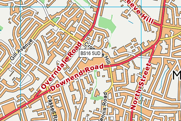 BS16 5UD map - OS VectorMap District (Ordnance Survey)