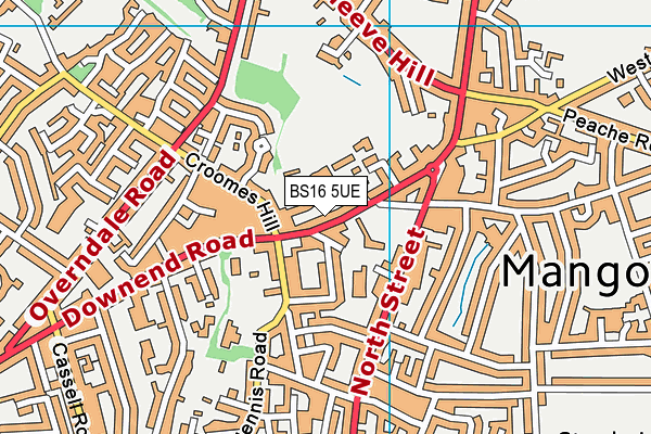 BS16 5UE map - OS VectorMap District (Ordnance Survey)