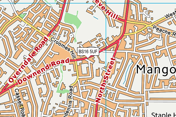 BS16 5UF map - OS VectorMap District (Ordnance Survey)